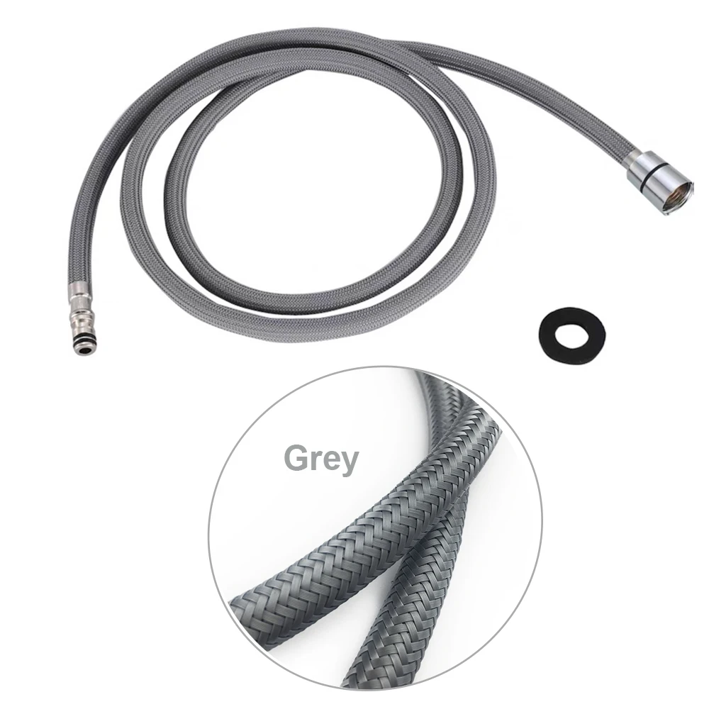 Universal G1/2 M10/M15 Kitchen Faucet Hose Pull Out Nylon Braided Flexible Hose 80cm-150cm Black Gun Gray Plumbing Spinning Tube