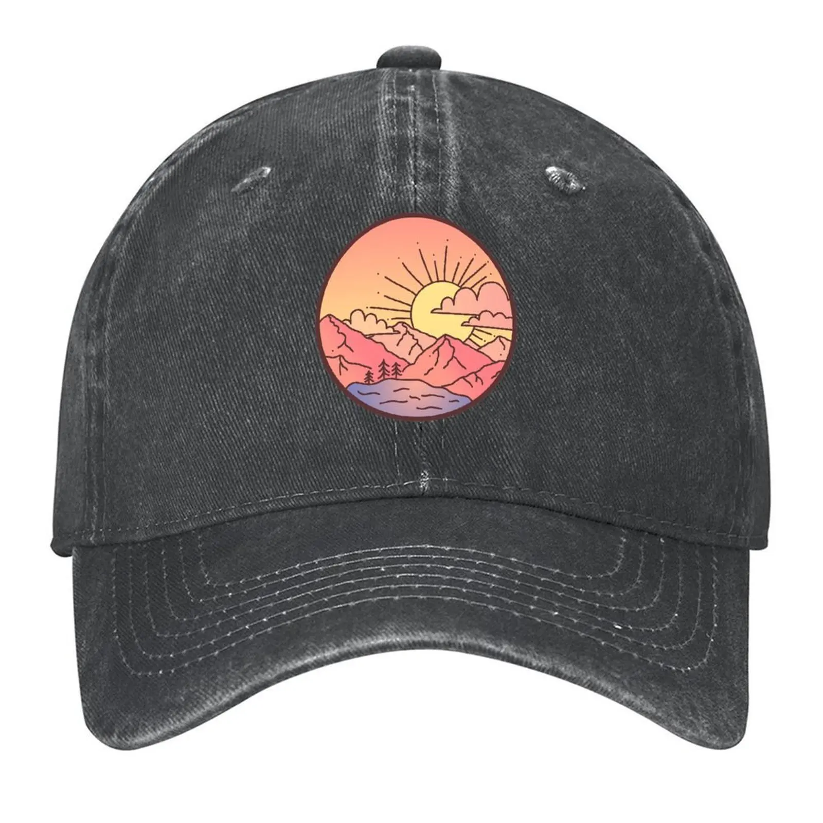 

Sunset Mountains Baseball Cap fishing hat Luxury Cap Icon black Designer Man Women's