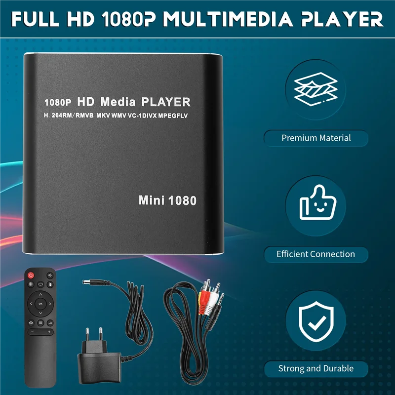 ELECT-2X MKV H.264 HDD Pemutar Multimedia Full HD 1080P USB Media Player dengan SD Media TV Box Mendukung RMVB WMV HDD EU PLUG