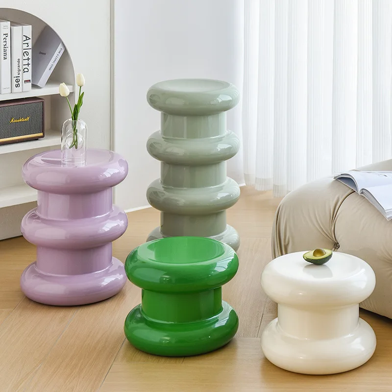 Nordic Creative Plastic Low Stool Minimalist Side Bench Multi-use Shoe Changing Stool For Small Home Living Room