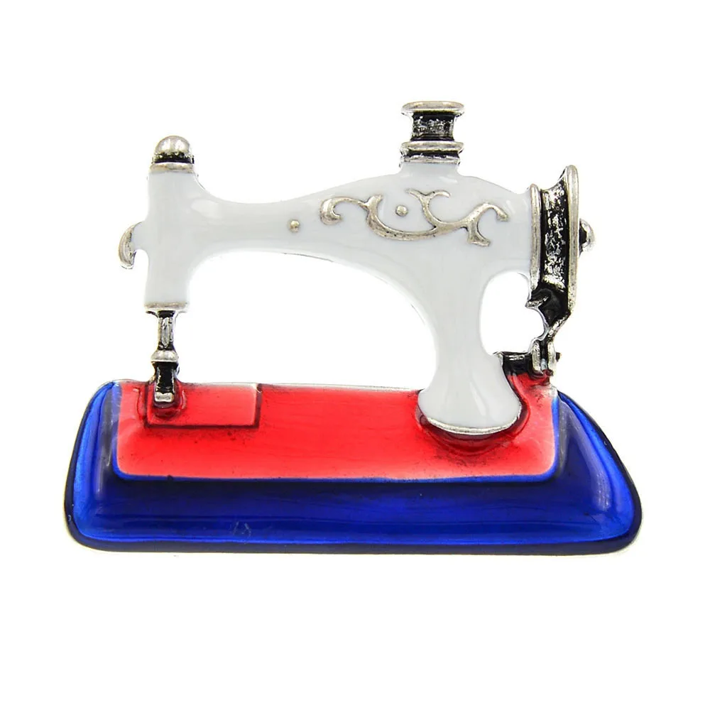 Trendy Rhinestones Sewing Machines Brooches for Women Unisex Pearls Tools Pins Banquets Party Backpack Gifts Jewelry Accessories