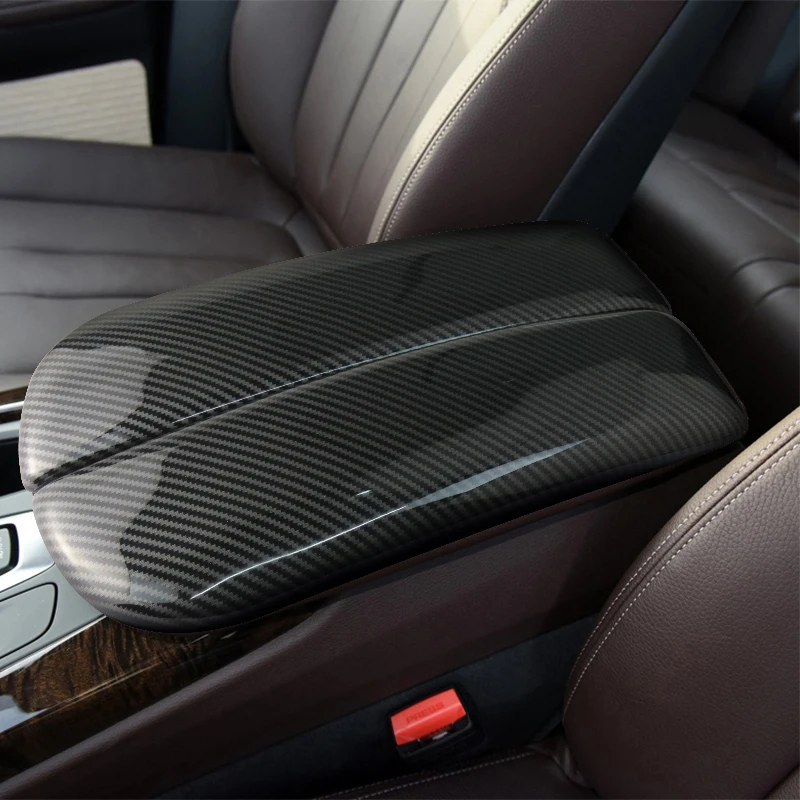 For BMW X5 X6 X7 E70 E71 F15 F16 G05 G06 G07 ABS Carbon fiber Car styling Center Console Lid Armrest Box Trim Protective Cover