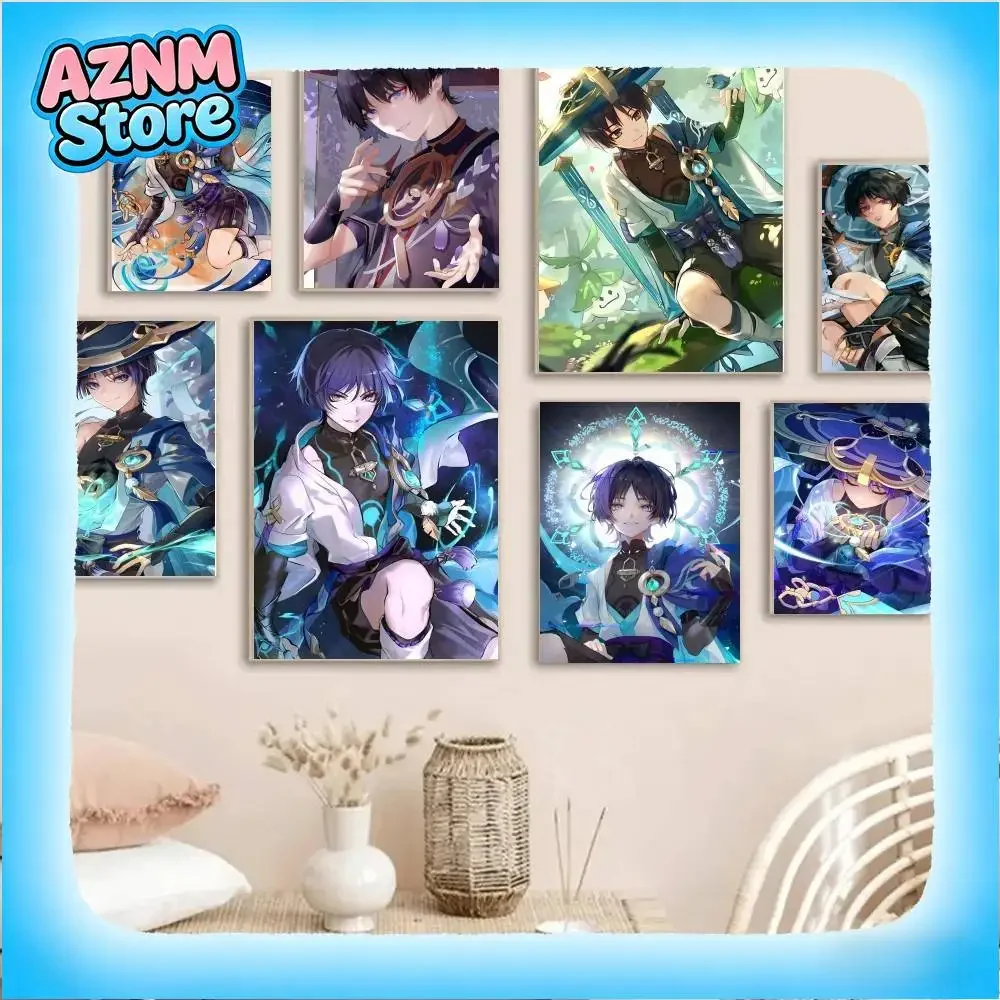 Game Genshin Impact Wanderer Canvas Painting Art With Prints Home Bedroom Living Room Decoration Gift