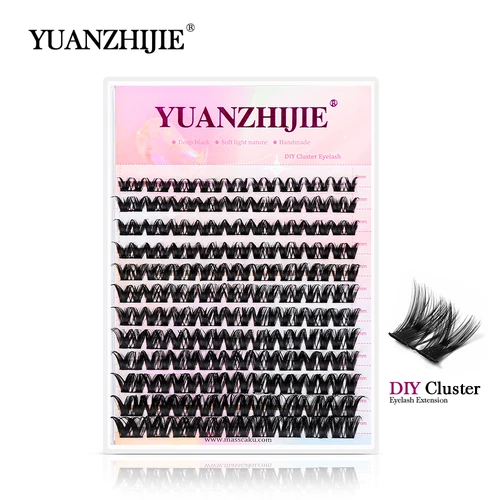 YUANZHIJIE, nueva mezcla de grupos DIY, extensión de pestañas, volumen segmentado, mechones de pestañas individuales naturales, suministros de maquillaje
