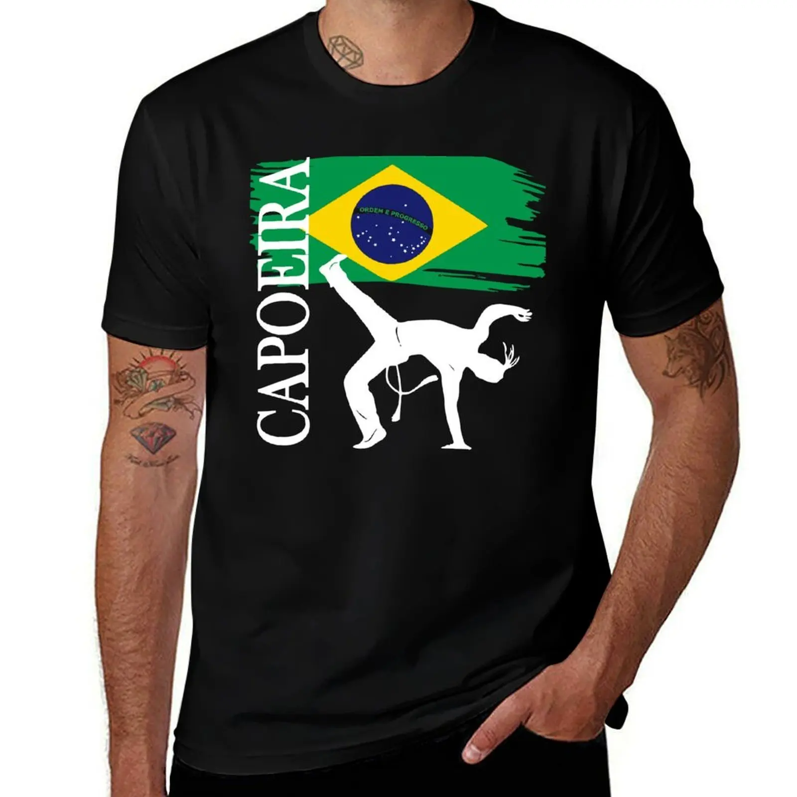 CAPOEIRA BRAZIL COLLECTION - BLK T-Shirt Basic Casual Short Sleeve Cotton Shirt