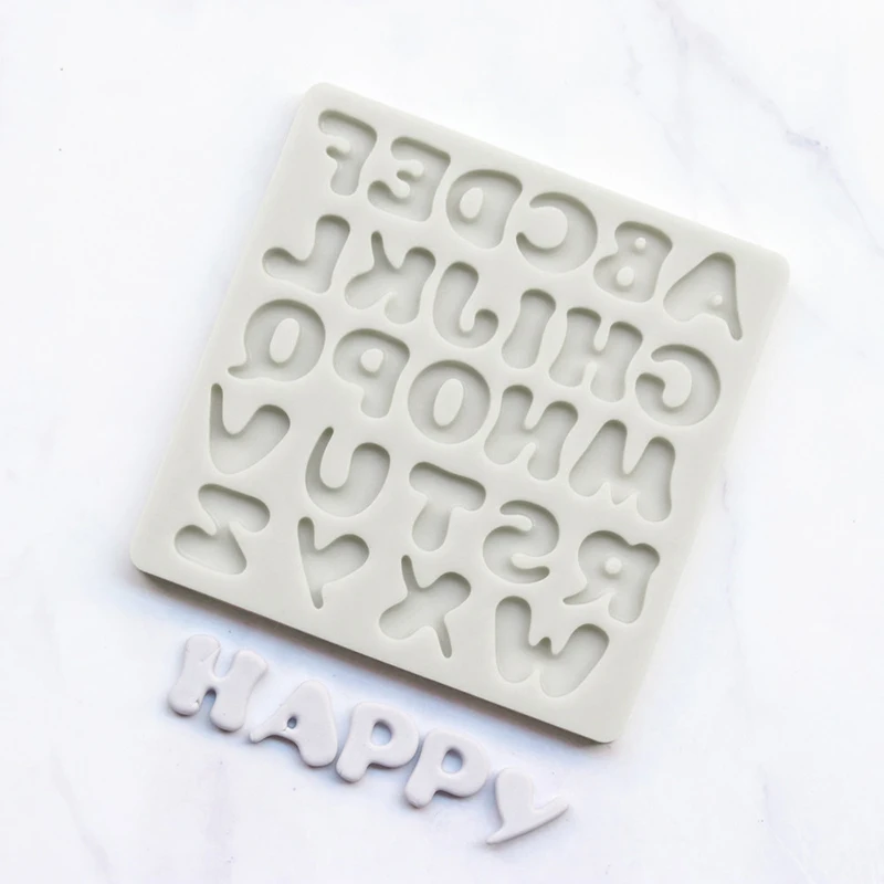 Silicone Fondant Bolo Decoração Mold, 26 Letras Maiúsculas, Pastelaria De Sobremesa, Biscoitos, Cozimento De Doces, Utensílios De Cozinha, Acessórios Ferramentas