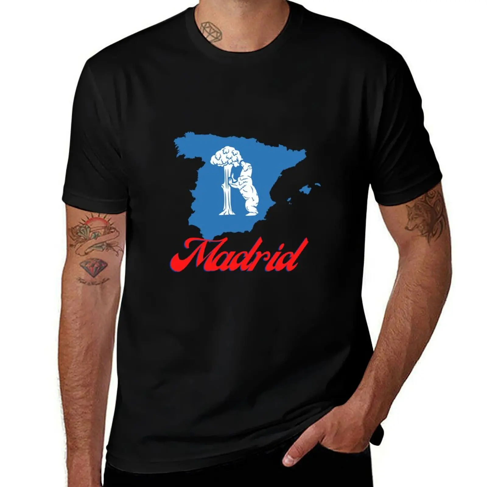 

Madrid Bear Strawberry Tree T-Shirt summer top graphic tee shirt valentines boutique clothes oversized t shirt clothes for men