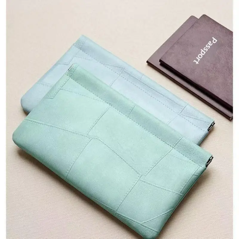 Women Girls Slim Portable PU Leather Wallet Auto Closure Design Coin Purse Phone Driver License Holder Lightweight Daily Gear
