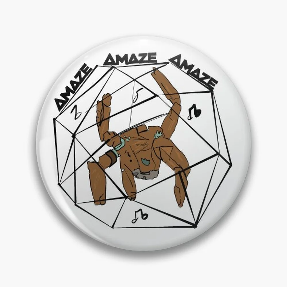 Amaze Amaze Amaze! Pin Holographic Star Heart Pin Brooches Laminated Button Fashion Accessory