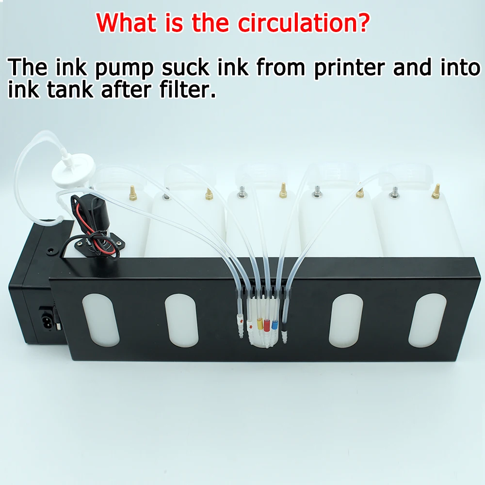 Imagem -03 - Sistema Ciss de Circulação de Tinta Branca Dtg Dtf 1500ml para I3200 I1600 Xp600 sem Amortecedor Agitador de Tinta Branca Misturador Tanque de Controle de Temporizador