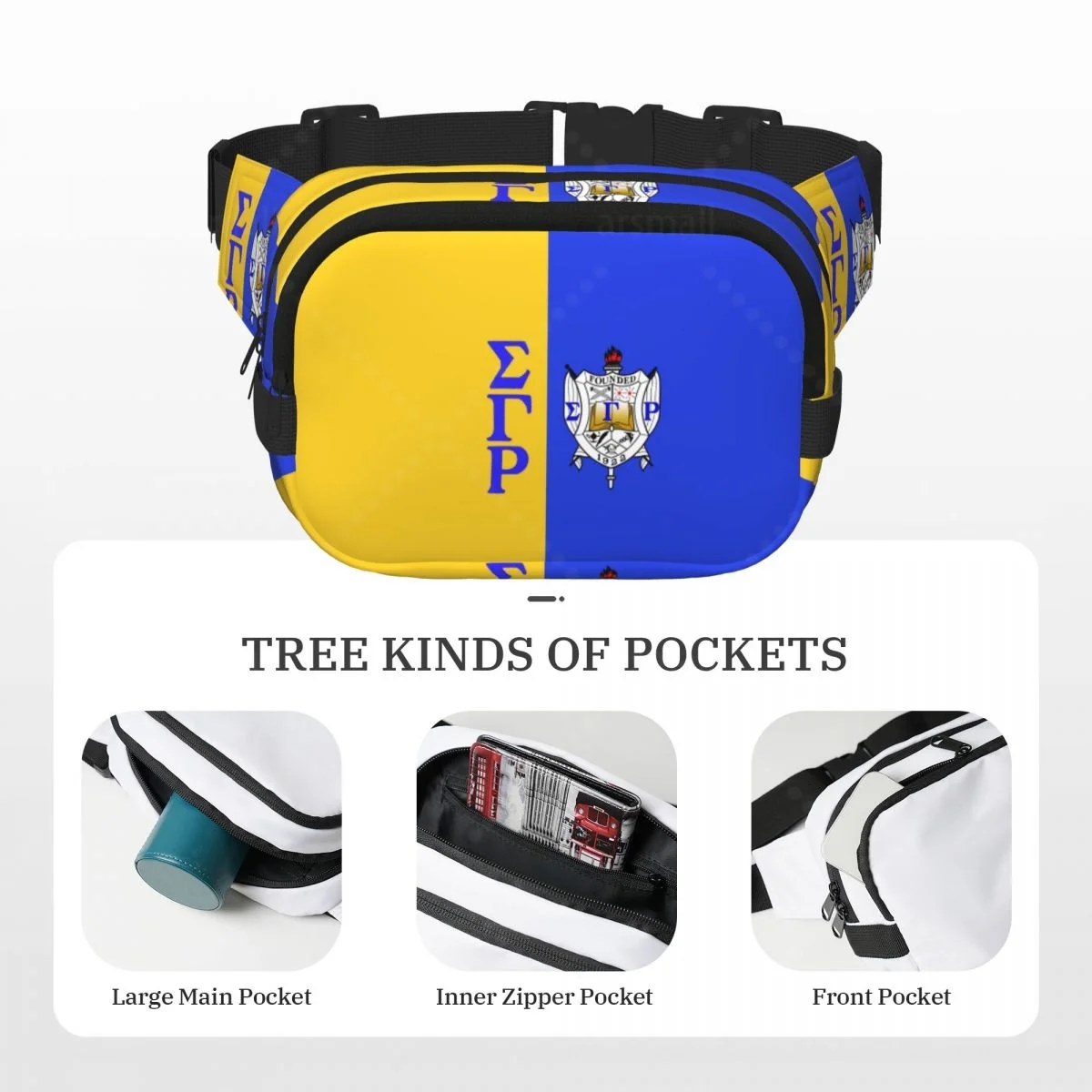 حقيبة سيجما جاما رو 1922 العصرية، حقيبة كروس مربعة الشكل بطبقة مزدوجة، حقيبة خصر للسفر والتمرين #5