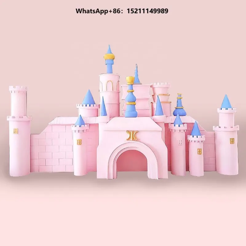 Pink Foam Castle for Wedding Decoration Creative Wedding Props Pink Foam Castle