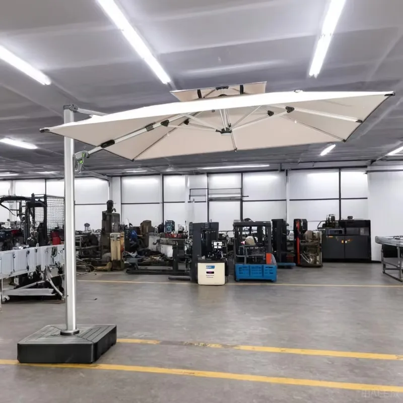 

Коммерческий 360° ° Вращающийся алюминиевый зонт со светодиодной подсветкой для ресторанов