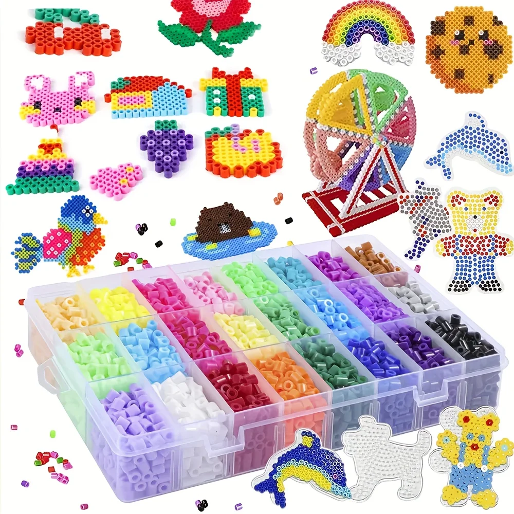 Kit de perles Hama de 2,6 mm - Perles à fusionner, art de la mosaïque et ensemble de puzzle de pixels pour la fabrication de bijoux |   Idées de décoration intérieure et de cadeaux