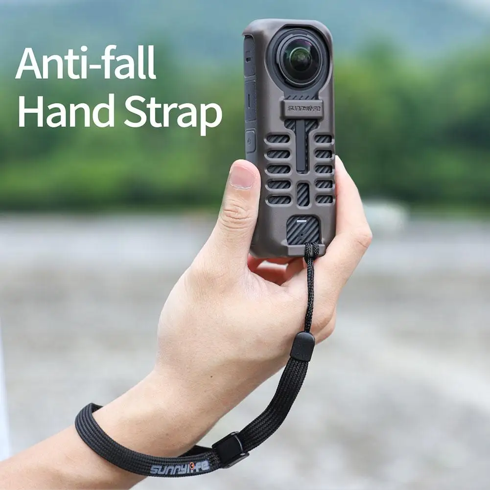 For Sunnylife Insta360 X4 Temperature Control Protective Accessories Frame Case Conductivity Strap Hand Anti-lost Graphene H6C7