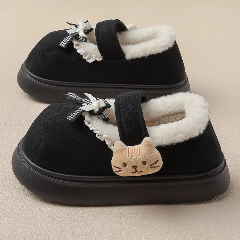 

Cotton Slippers for Women Winter Indoor Home Thick Bottom Anti Slip Bag with Added Fleece for Warmth