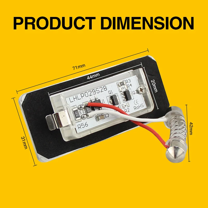 

2PCS LED License Plate Lights Canbus For Mini Cooper R56 07-13 R57 09-up R58 Coupe R59 Roadster 2011-up White Number Plate Lamps