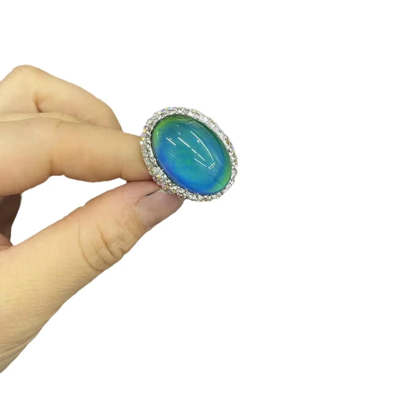 Warm stone clay inlaid with live color retention ring French vintage hot-selling star bright jewelry wholesale