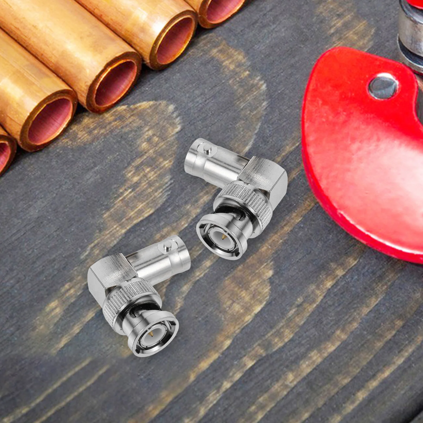 

2pcs Male To Female 90 Degree Elbow Adapter Right Angle Connector L Shaped For Security Camera Cctv Radio Antenna System