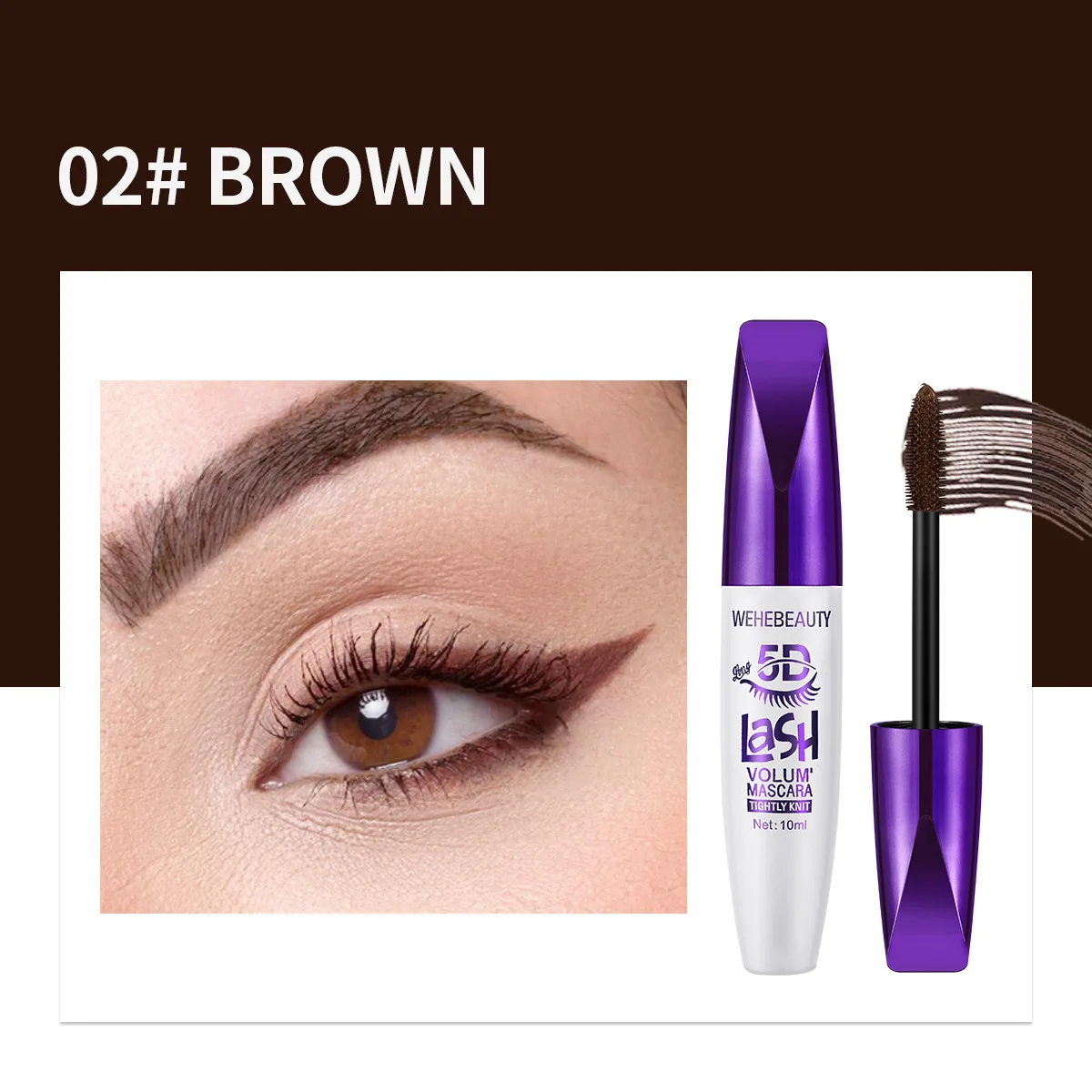 5D Colorful Volum Mascara Thickening, Lengthening, Curling, Waterproof Liquid Fiber Mascara,One Brush Enlarges Both Eyes
