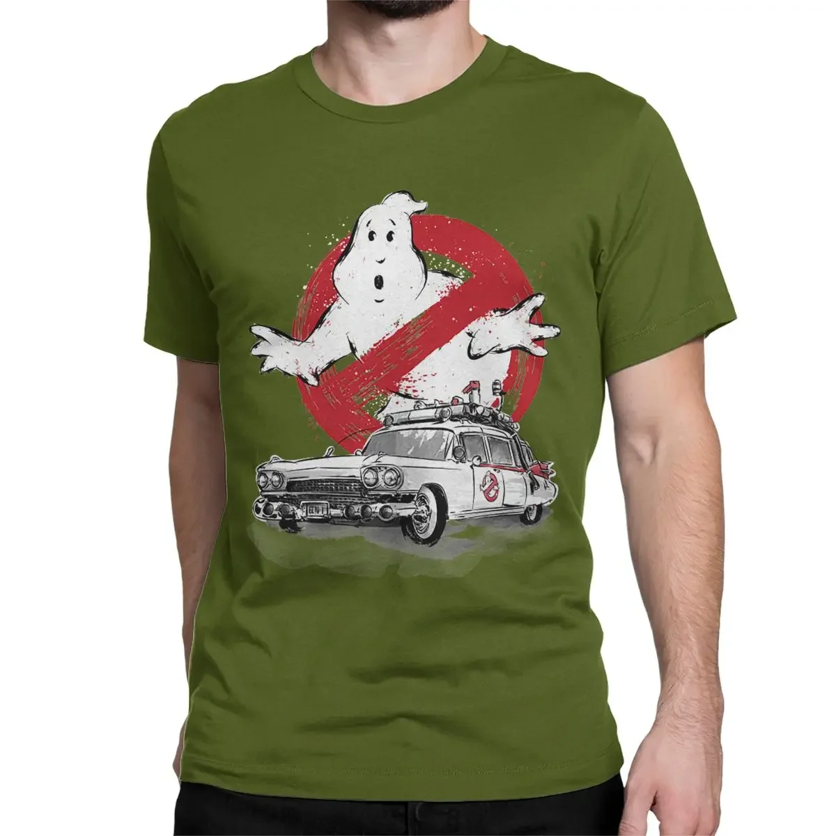 Crewneck Ghost Tees Busters Short Sleeve Clothing Adult Ghostbusters Monster Movie T Shirts for Men Cotton Vintage T-Shirt funny