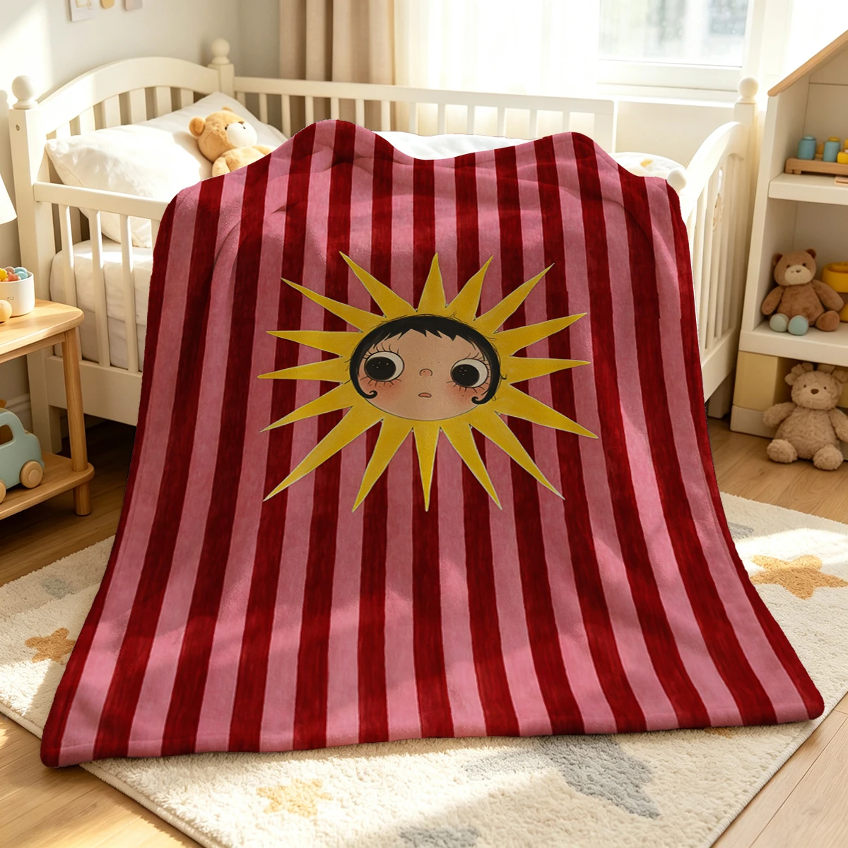 Sunny Flannel Blanket Warm Soft Halloween Christmas Couch Warm Cozy Decorative Decor Gift for All Season