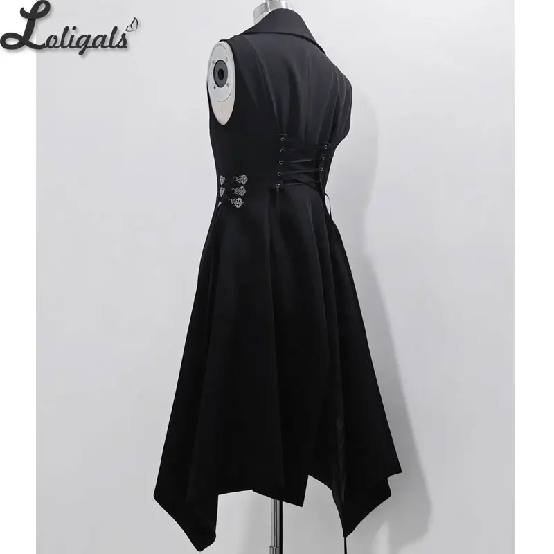 Ouji Lolita Vest Retro Gothic Medieval Cool Slim-fitting Long Waistcoat by Princess Chronicles