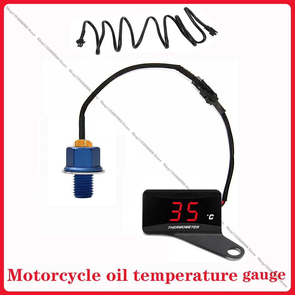 Universal Motorcycle Temperature Measuring Instrument Oil Temperature Gauge Mini LCD Digital Screen Sensor
