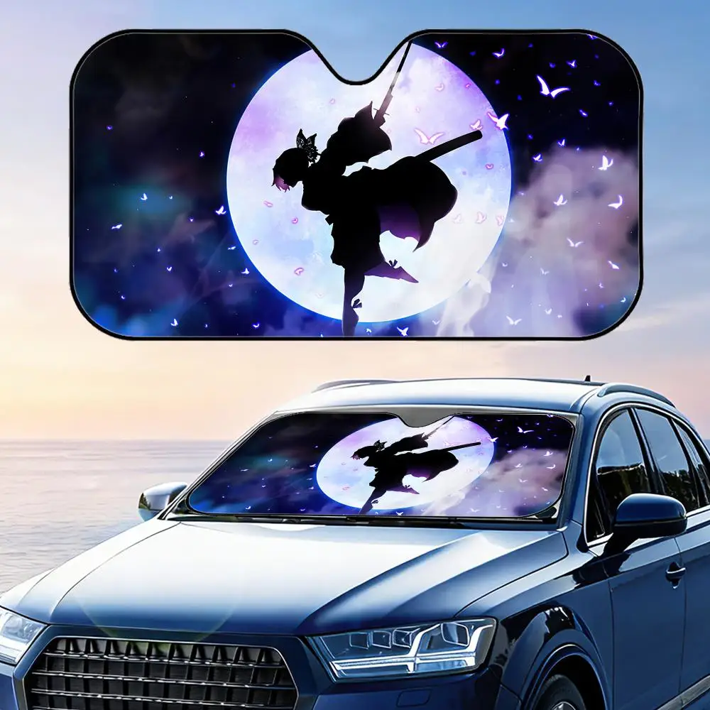 

S-Shinobu K-Kocho Anime Sun Visor Reusable Aluminum Foil UV Protector Heat Three-layer Insulation Windshield Sunshades