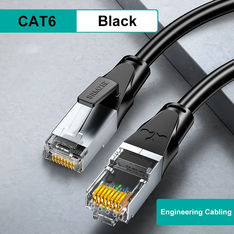 Samzhe Ca6 Ethernet Kabel Cat 6 Gigabit High Speed 1000Mbps Internet Kabel RJ45 Afgeschermde Netwerk Lan Cord Voor Pc PS5 PS4 PS3