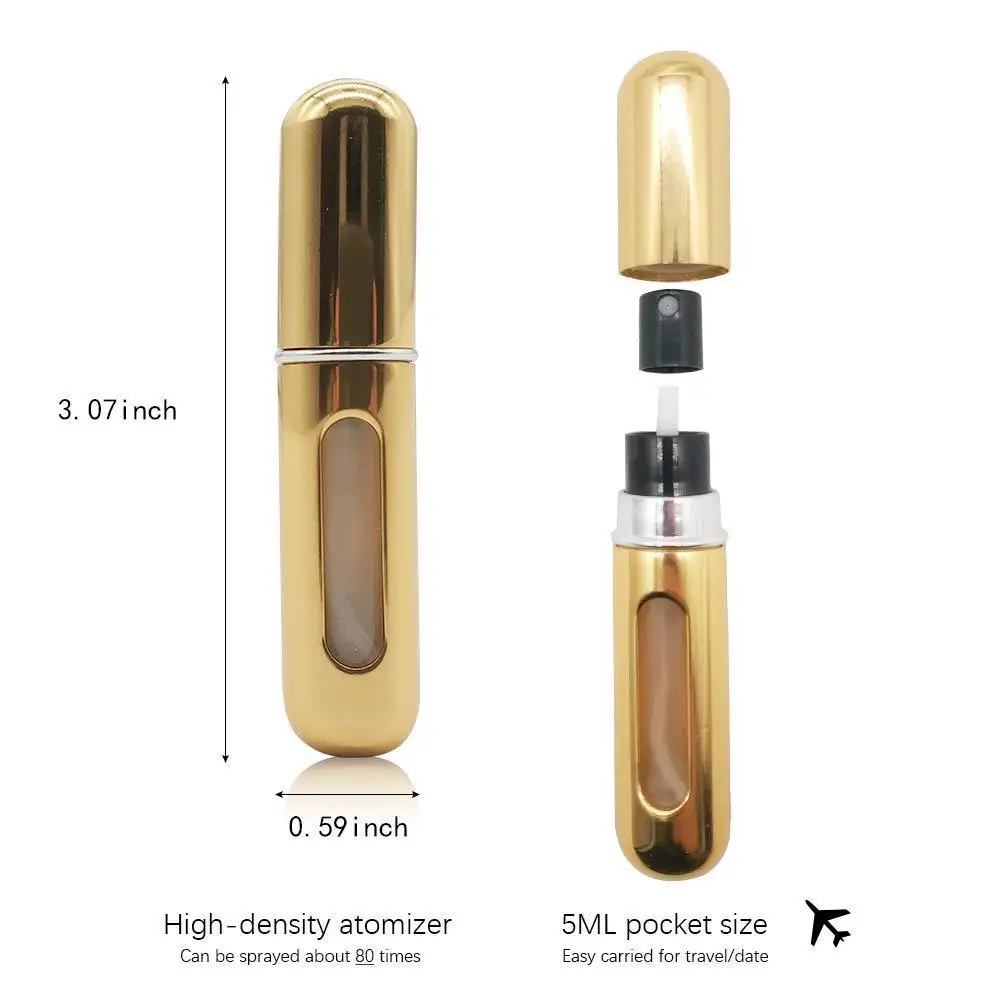 1PC 5/8ml Travel Portable Mini Perfume Spray Bottle Scent Pump Perfume Atomizer Refillable Bottling  Atomizer Aluminum