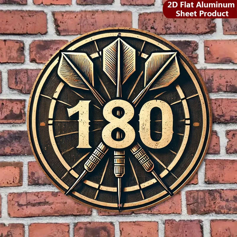 2D Flat, 1pc, Dart Board Round Sign, Bullseye Vintage Decorative Plaque, Game Night Porch Decorations, Wall Decorations, Home De