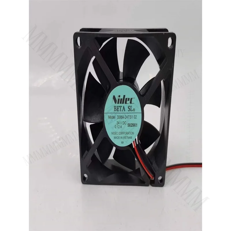 TT  NIDEC D08A-24TS1 02 DC24V 0.12A 8CM 8025 2-Wire Cooling Fan