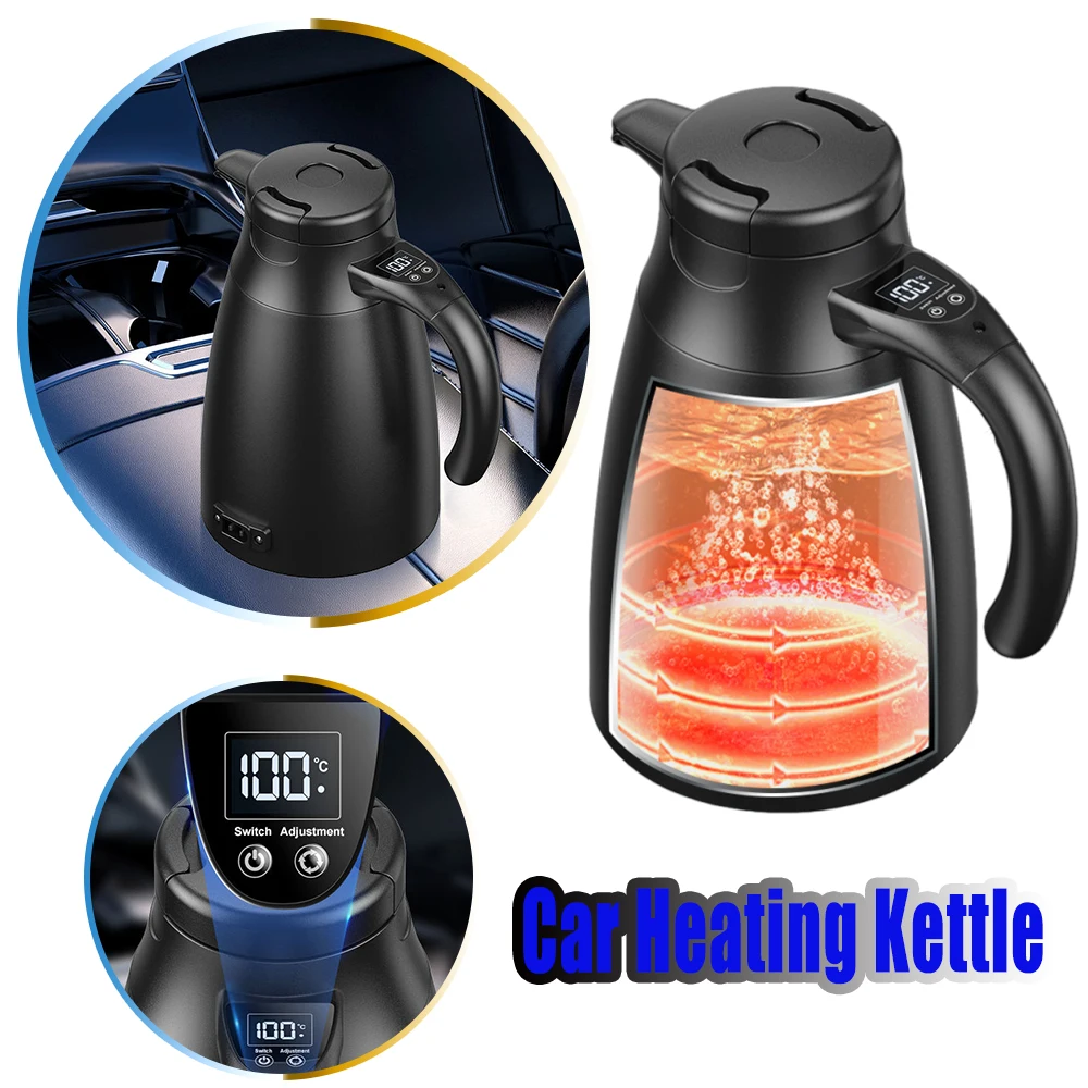 

Универсальный автомобильный чайник 12В/24В, новинка 2026 года, из нержавеющей стали 304, электрический, с функцией нагрева и сохранения тепла, для транспортных средств