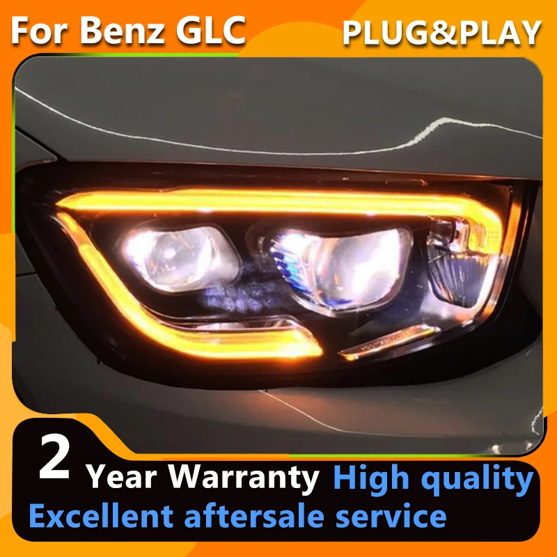 Full LED Headlight For Benz GLC W253 GLC260 GLC300 2016-2021 LED Day Running Light LED Turn Signal LED Low Beam/High Beam