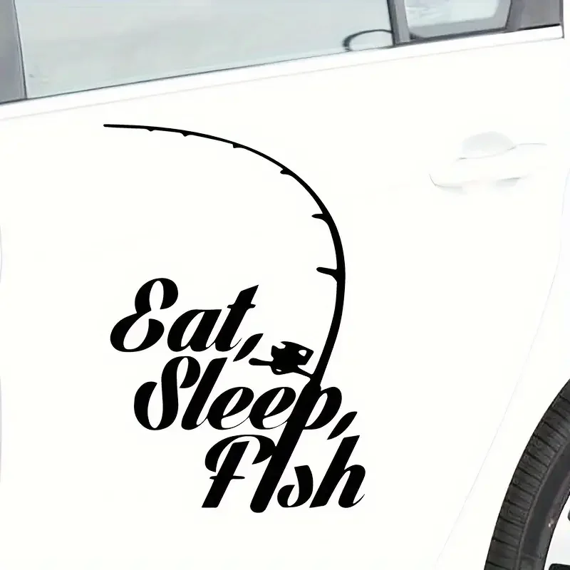 Едящий сон, искусственный крючок, удочка, окунь, лосось, рыбалка, бампер, автомобильная наклейка