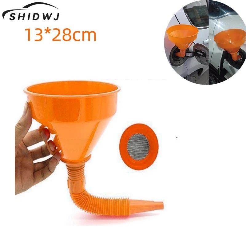 

2-In-1 Refueling Funnel with Strainer Can Spout for Oil Water Fuel Petrol Diesel Gasoline for Auto Car Motorcycle Bike Truck ATV