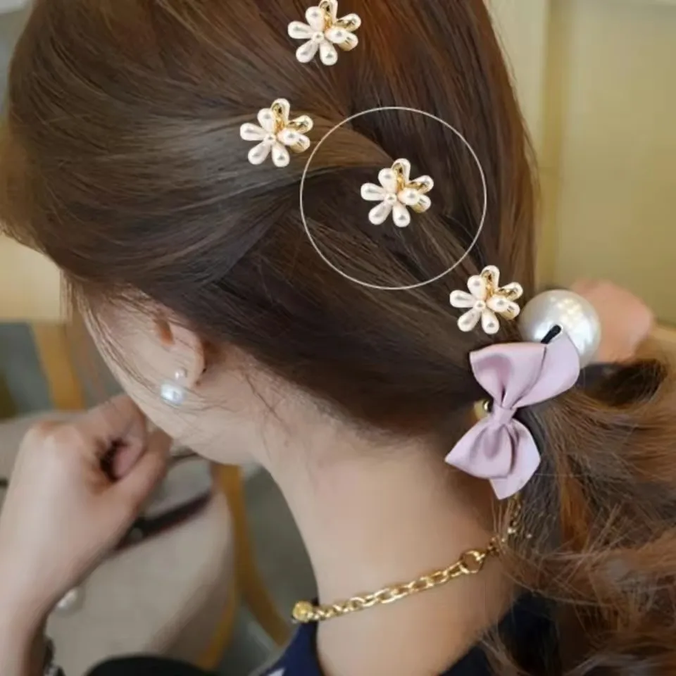 New Fashion Bangs Catch Clip Crystal Flower Side Hairpin Crab Claw Mini Temperament Top Clip Hair Accessory HAIR CLIP FOR GIRL