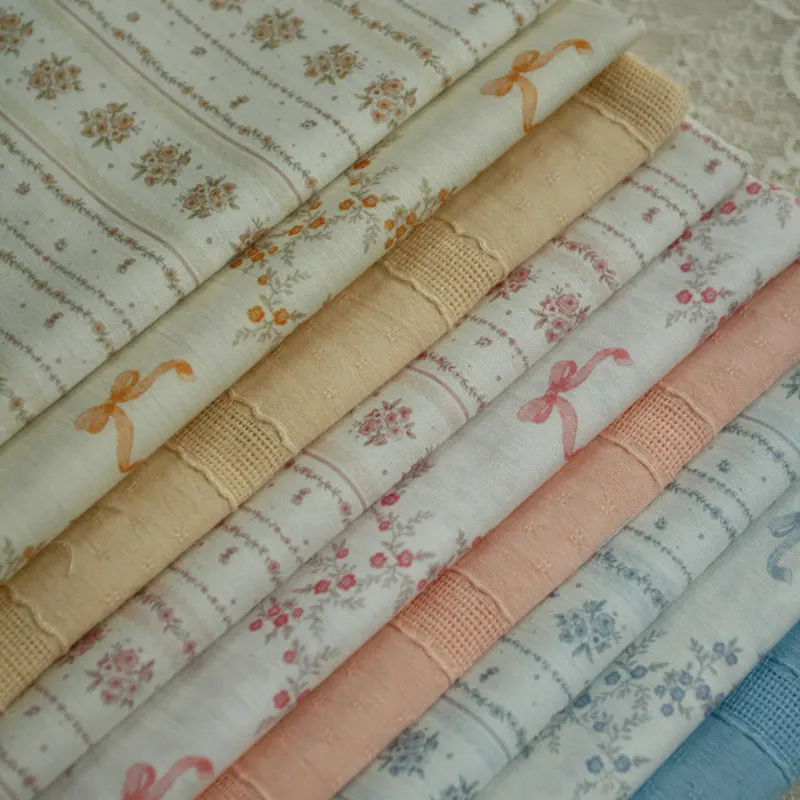 Tela de Algodón Floral de Verano de 140x50cm para Confección de Vestidos, Material para Ropa Infantil, Diseño de Rosas, Tela para Coser