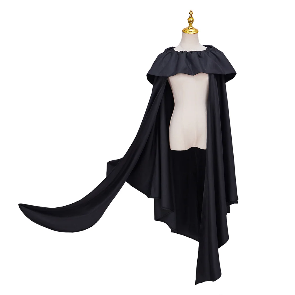 

Unisex Medieval Gothic Steampunk Black Hooded Cape Halloween Witch Hooded Long Gothic Cloak Adult Party Cape
