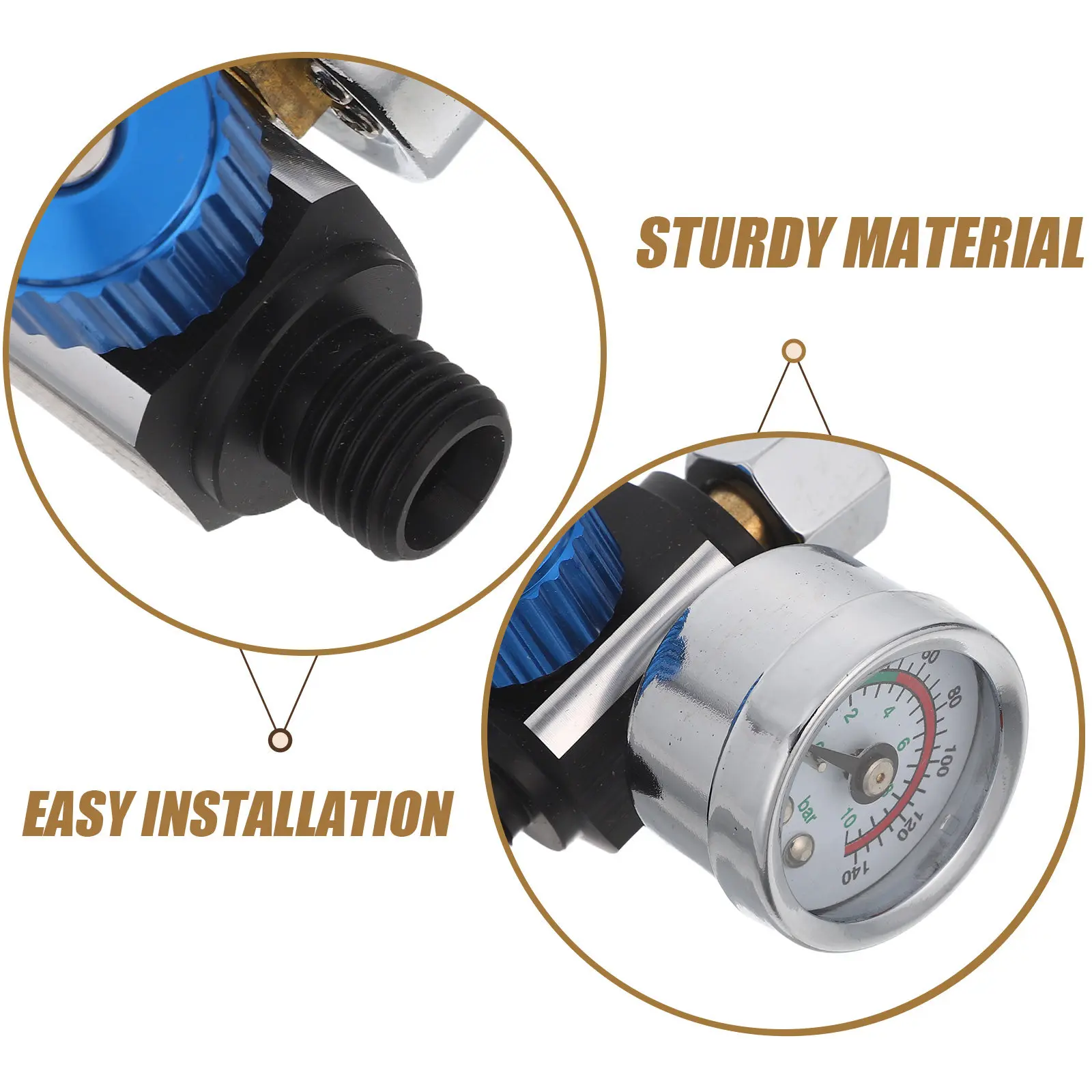 1Set Metal Air Regulator Gauge Air Compressor Filter Regulator Construction Spray Paint Sprayer Automotive Furniture