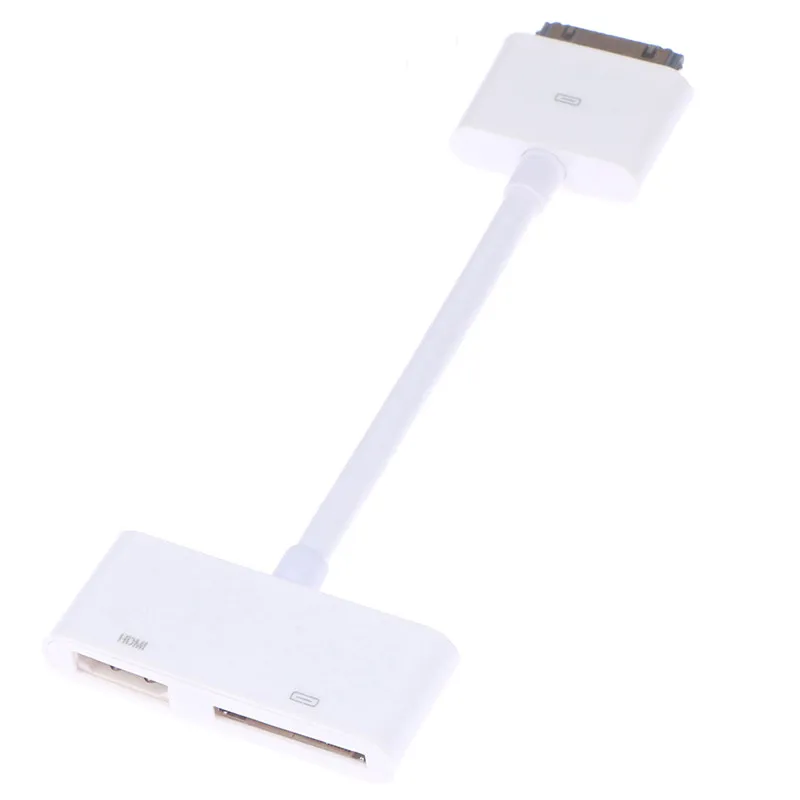 30 Pin To USB HD-MI HDTV TV Adapter Converter Cable for IPad 1 2 3 for IPhone 4 4s USA Digital AV 30-Pin to HD-MI Adapter