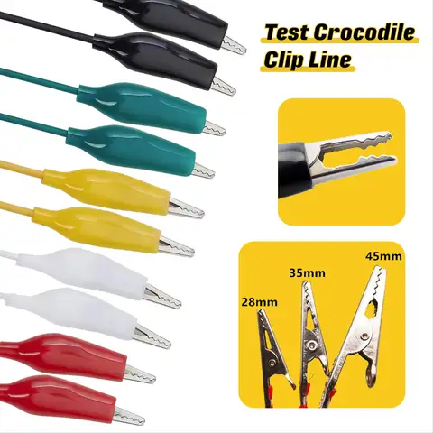 Electrical Wire Crocodile Clips 10PCS Alligator Clips Electrical DIY Test Leads Alligator Double-ended Crocodile Clips Test Jumper Wire 28mm 35mm 45mm