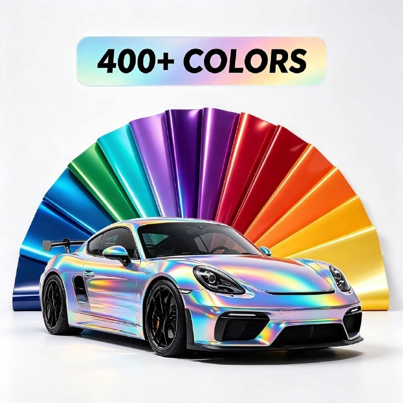 Light Blue TPU 7.5Mil Color Changing High Stretch Anti Stain Long Lasting Dustproof Car Exterior Wrap Film 5 Year Warranty