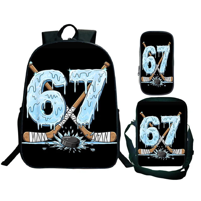 

67 Six Seven Italian Meme Backpack Shoulder Bags Set School Bags for Boy Girl Funny Cartoon Number Student Rucksack Kids Gift