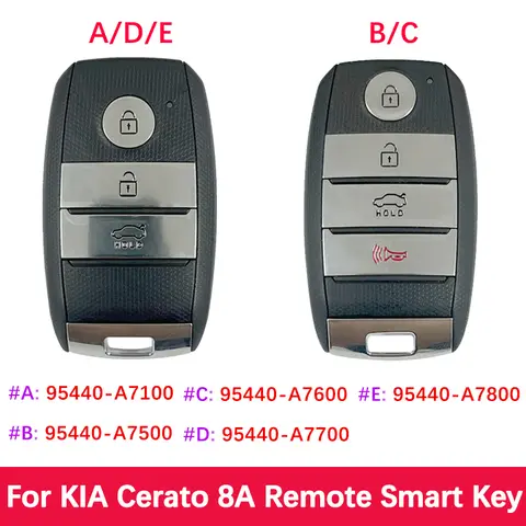 애프터 마켓 스마트 키, 8A 칩, 433Mhz, FCCID 95440-A7100 95440-A7500 A7600 95440-A7700 95440-A7800, 기아 세라토 K3 2014-2019