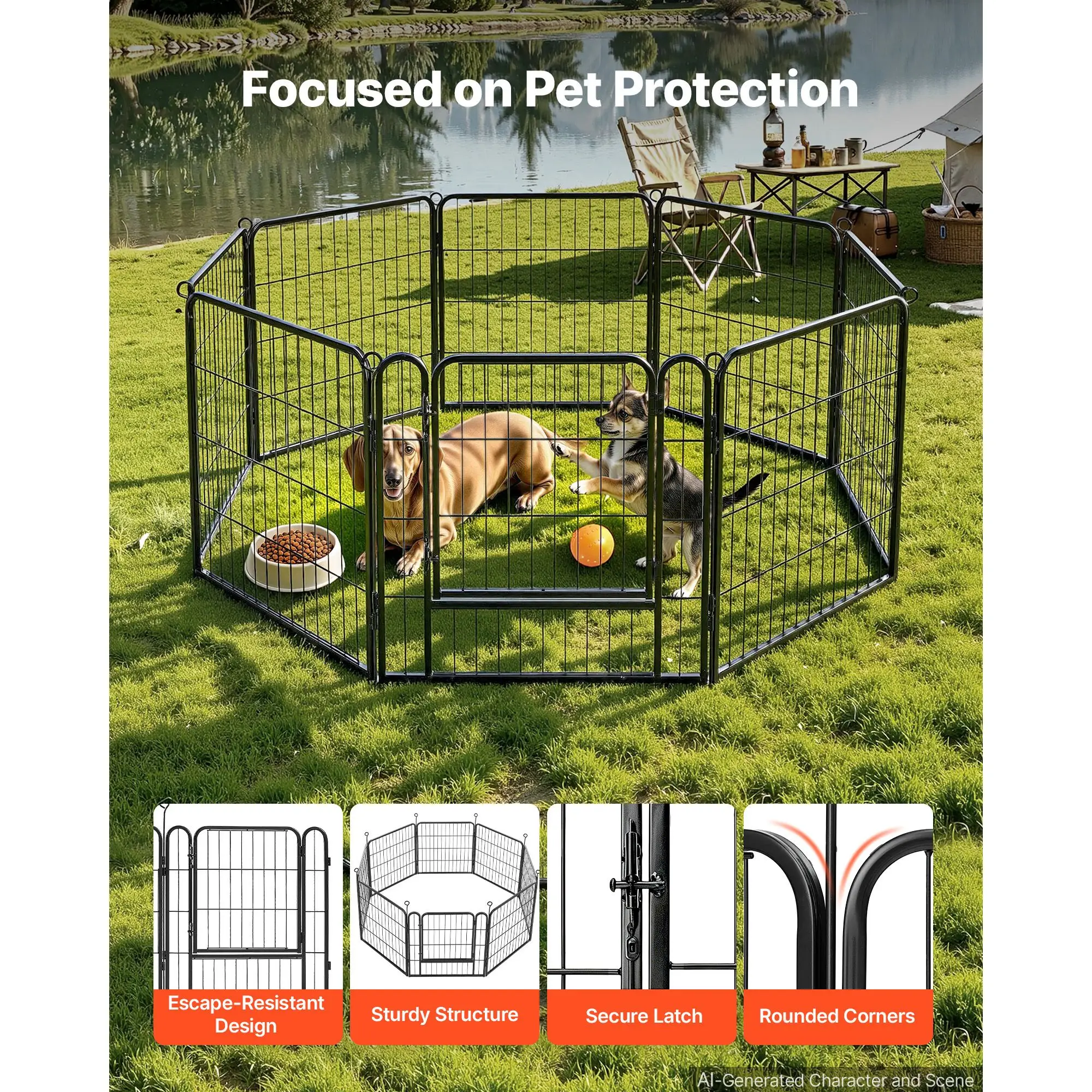 Cercado para Cães de 24 Polega - Outdoor Camping Dog Fence avaliação e preço