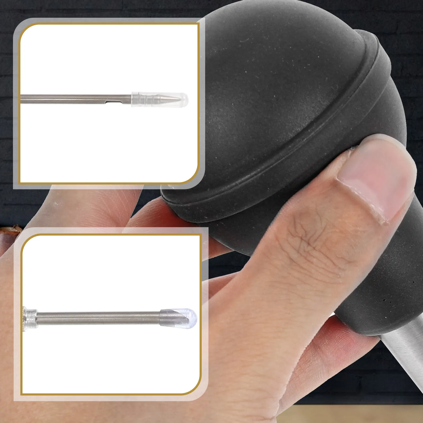 

1Set Turkey Injector Stainless Steel Bbq Sauce Injector Flexible Silicone Head for Barbecue Cooking Marinade Injection Tools