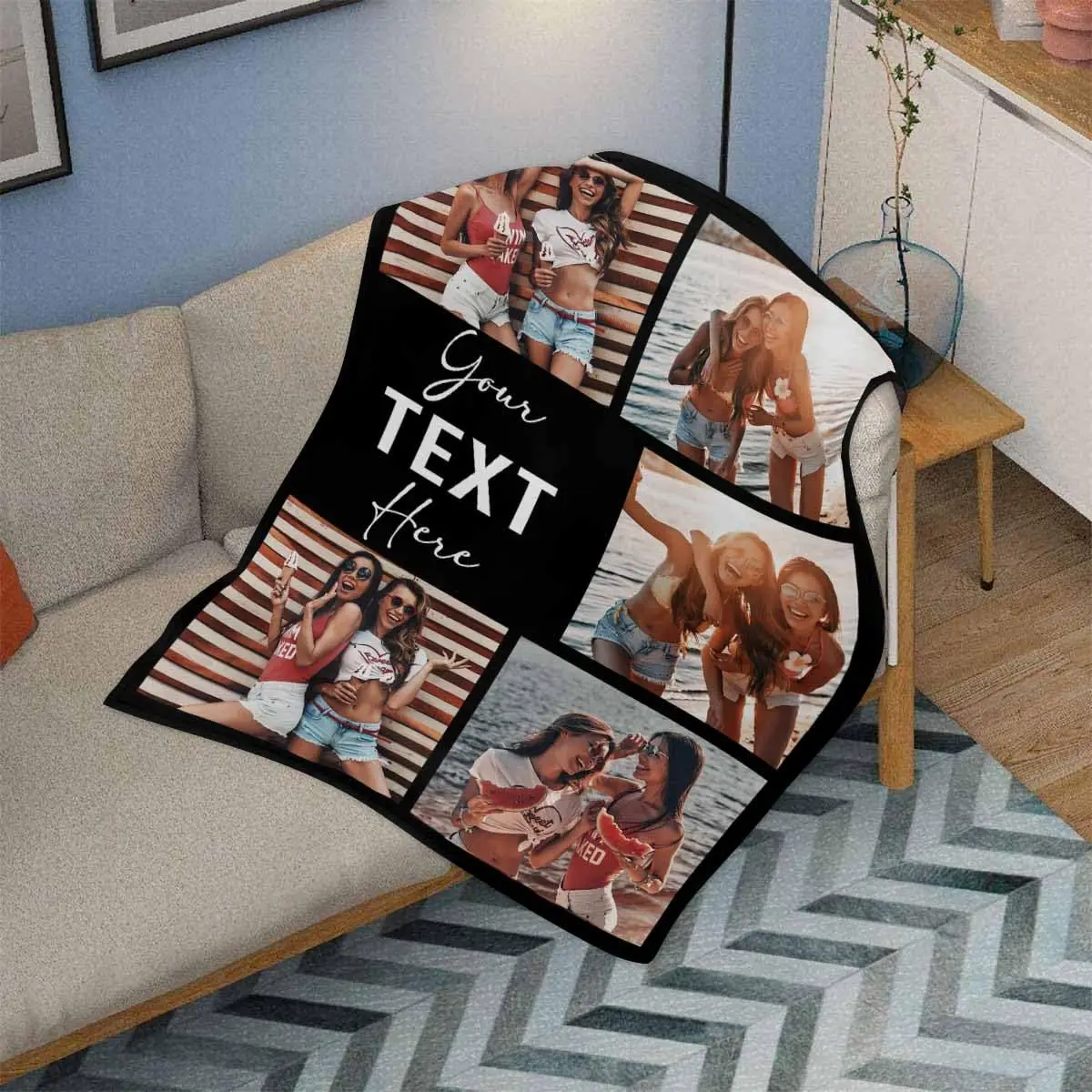 بطانيات مخصصة مع نص الصور، 5 صور بطانية صورة مخصصة بطانية أفضل صديق بطانيات الصداقة الشخصية
