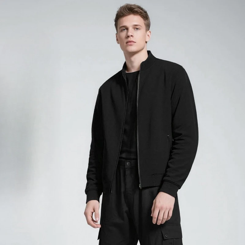 

Men's Bomber Jacket Casual Lightweight Jacket for Men Sports Windbreaker Zip Up Coat with Pockets Clothing Spring Autumn